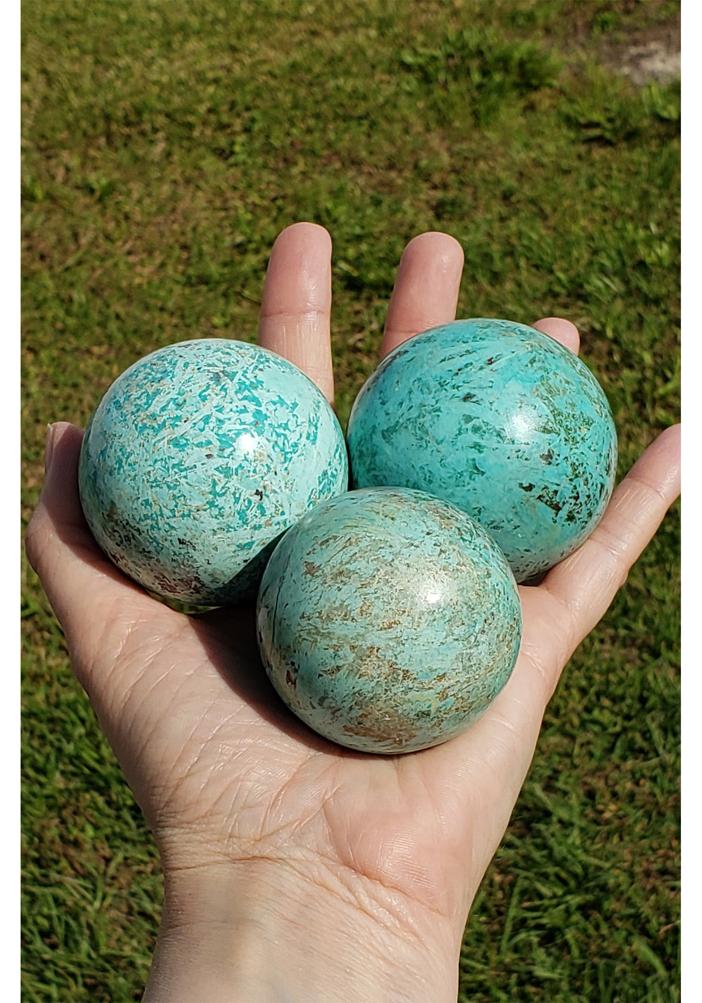 Turquoise 55mm-60mm Gemstone Sphere Orb - Crystal Gemstone Shop