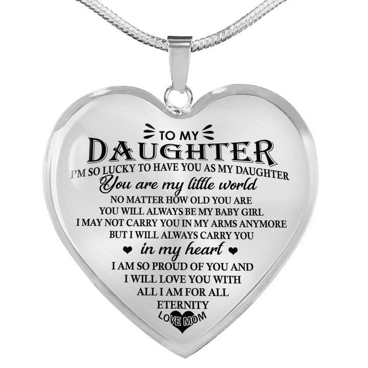 To My Amazing Daughter Heart Pendant Neckalce I M So Lucky To Have Y Az Family Gifts
