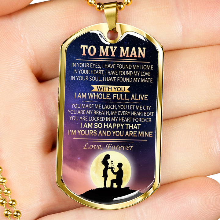 To My Man Love Forever Pendant Necklace Custom I Am So Happy Quotes Az Family Gifts