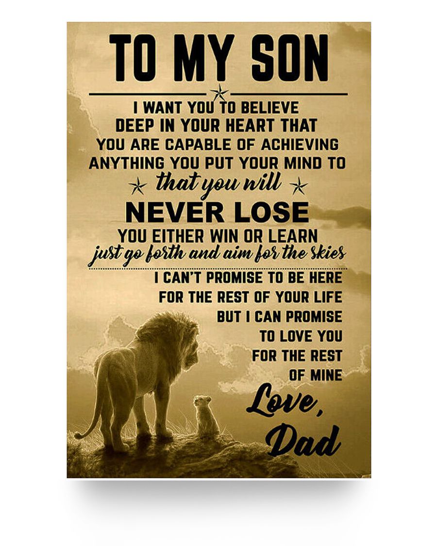 Customed The Lion King Dad to My Son Promise to Love You Posters ...