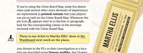 Crime Board Map - Pinnable Clue | City of Mist TTRPG