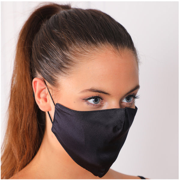SILK INN - %100 Saf İpek Yıkanabilir Maske-Elmas Siyah | MiaMano