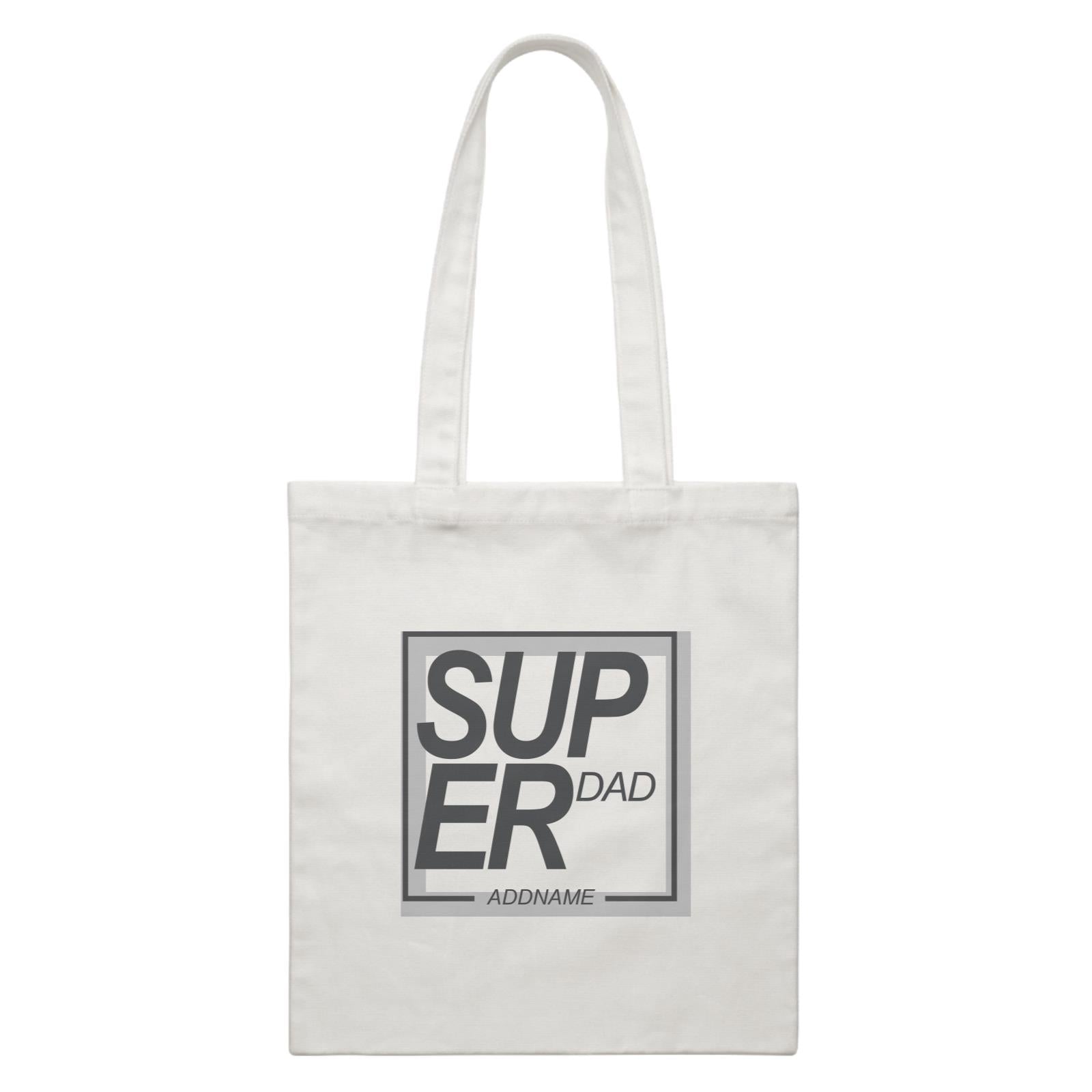 Super Box Family Super Dad Addname White Canvas Bag