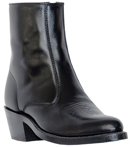 mens black leather side zip boots