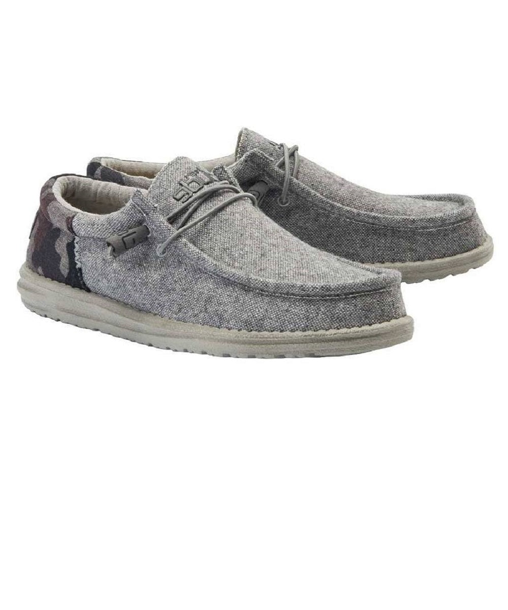 Hey Dude Men's Gray And Camo Wally Wool 