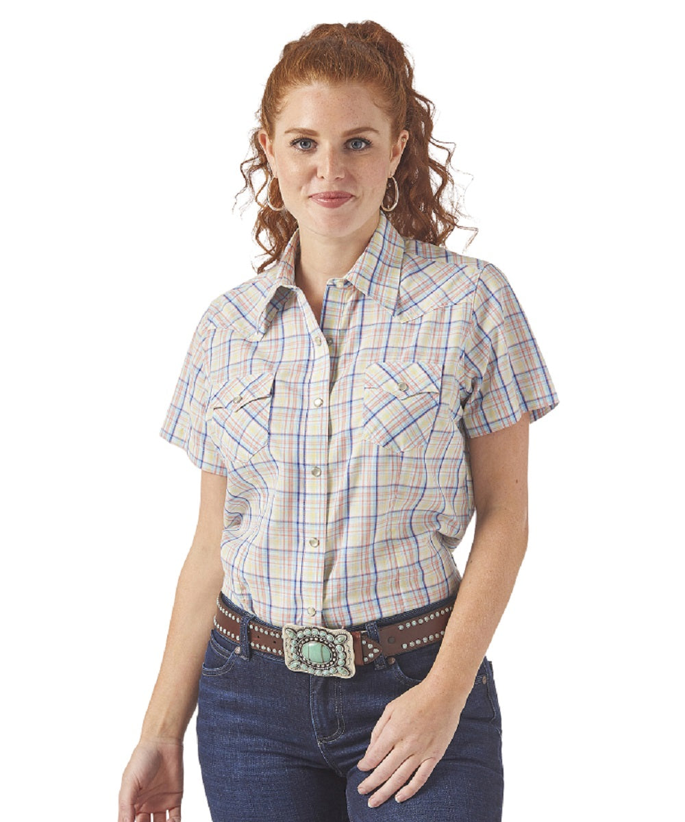 women's short sleeve western shirts with snaps