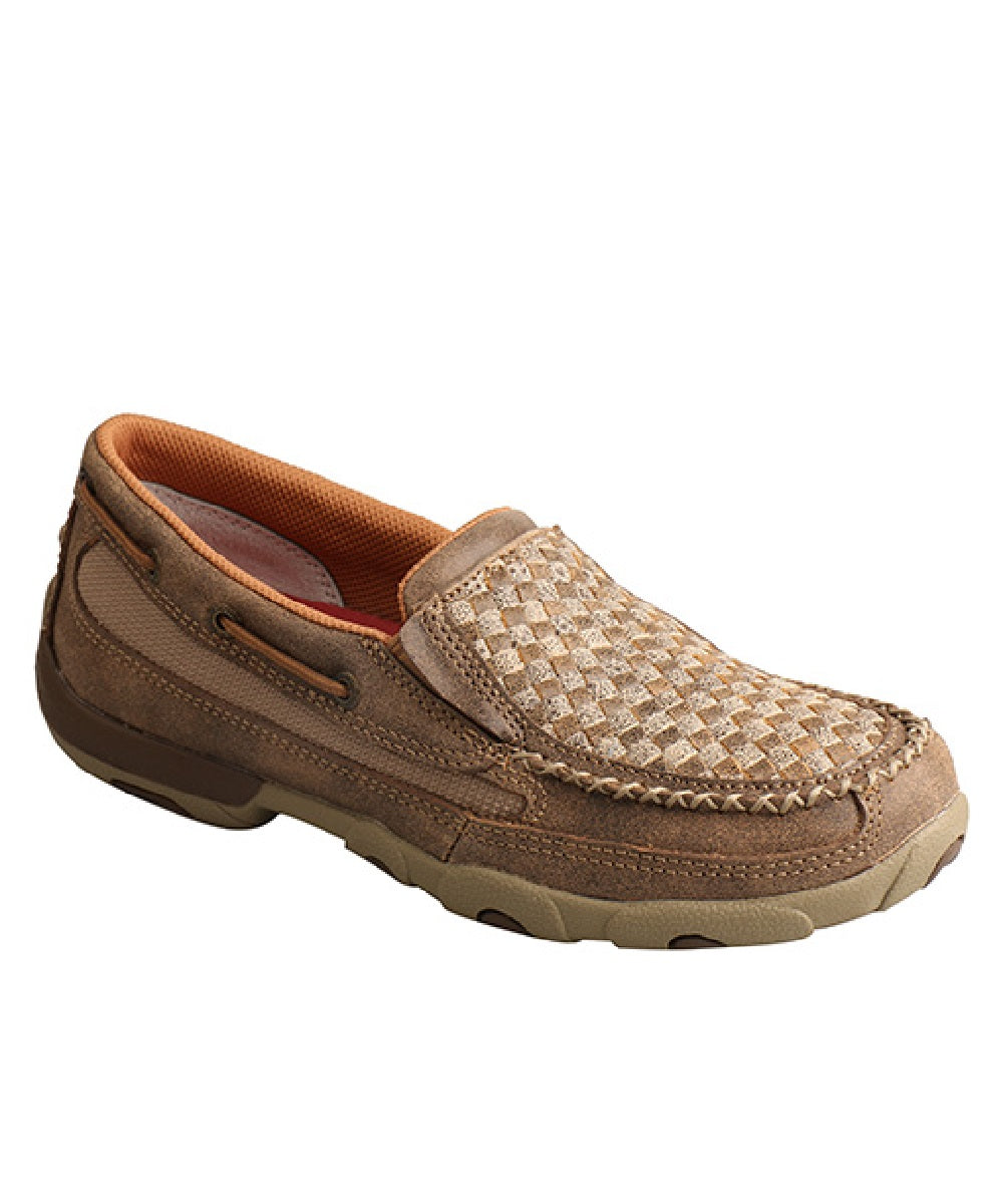 twisted x mens basket weave driving mocs