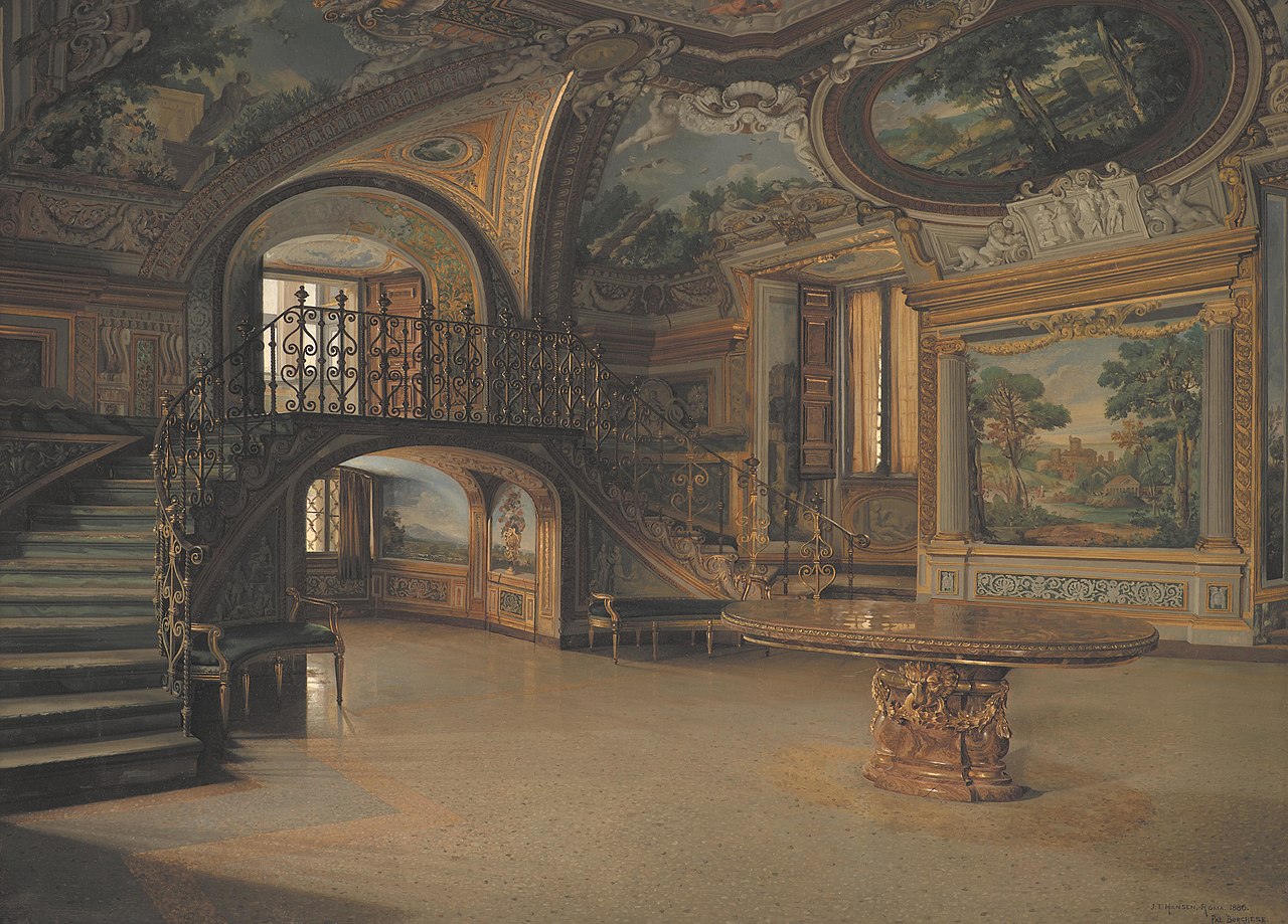 Josef Theodor Hansen, En Sal i Palazzo Borghese