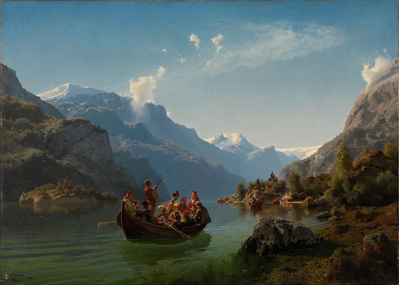 ‘Bridal Procession on the Hardangerfjord’ by Hans Gude and Adolph Tidemand, 1848