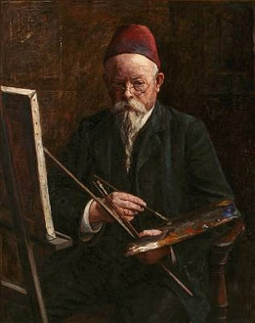 Ingeborg Seidelin, Portrait Of Josef Theodor Hansen At His Easel