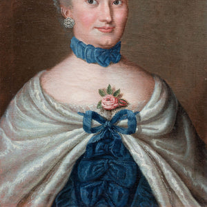 18th-Century French School, Portrait Of A Lady In Blue