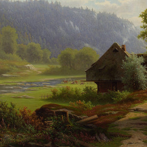 Eliza Agnetus Emilius Nijhoff, Extensive Black Forest Landscape With Farm