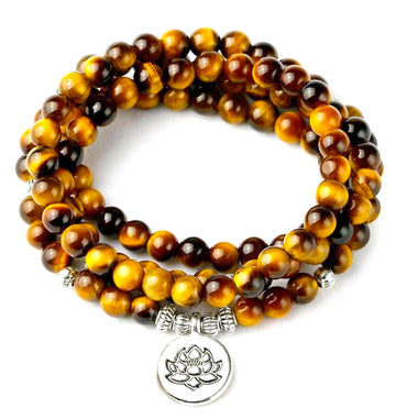 bracelet mala en oeil de tigre