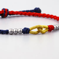 Bracelet Tibétain Noeud Rouge et Bleu