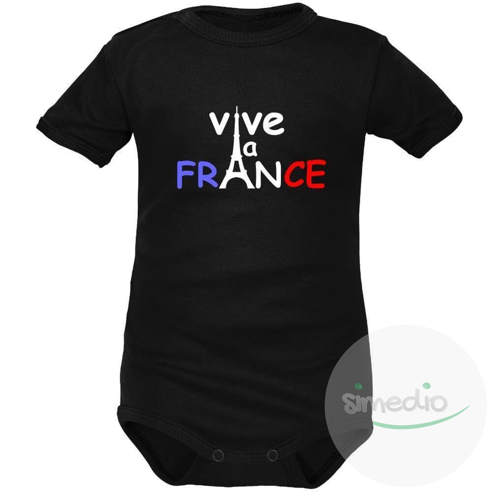 Body Bebe Avec Inscription Vive La France 8 Couleurs Vetements Simedio