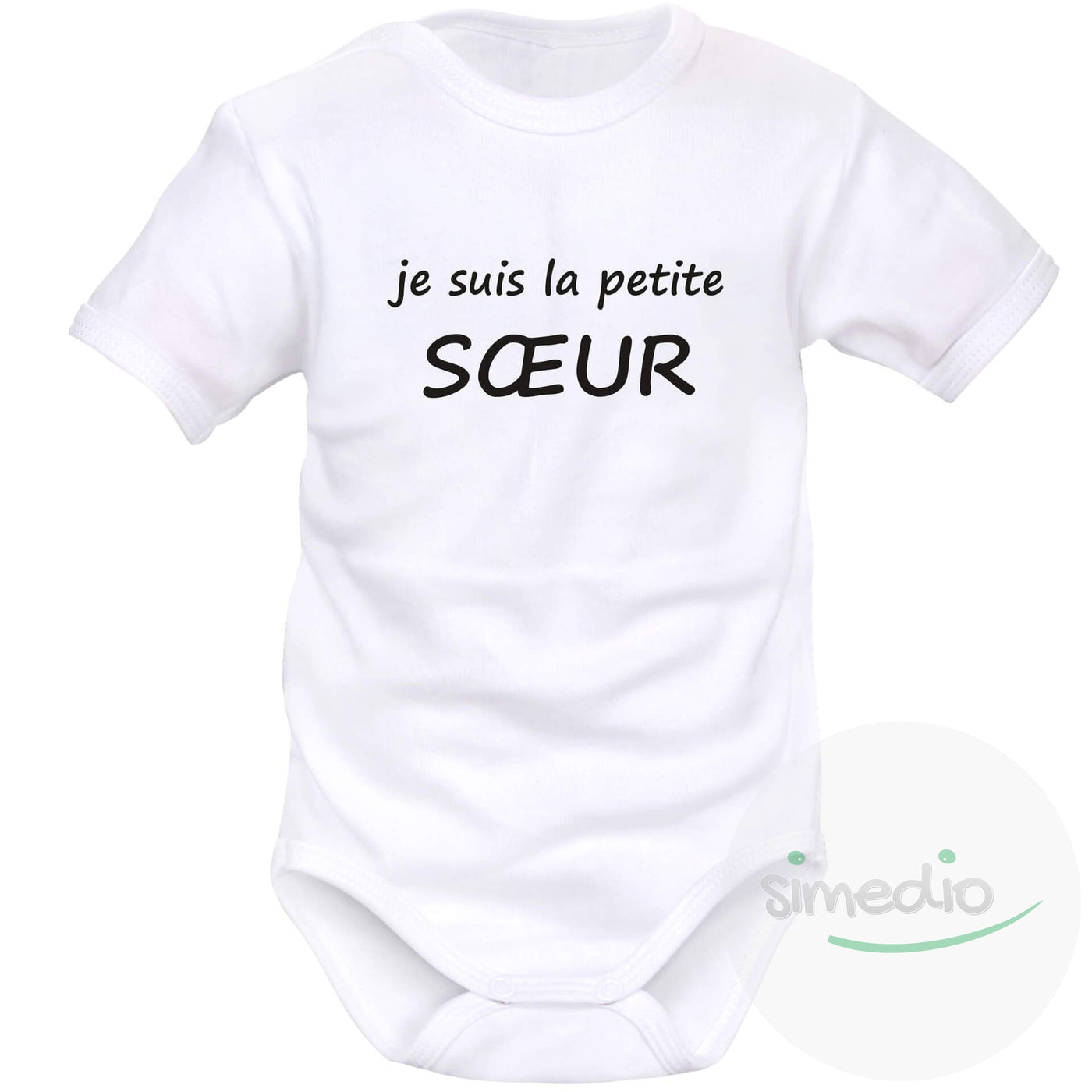 Body Bebe Avec Texte Sympa Je Suis La Petite Soeur Vetement Bebe Simedio