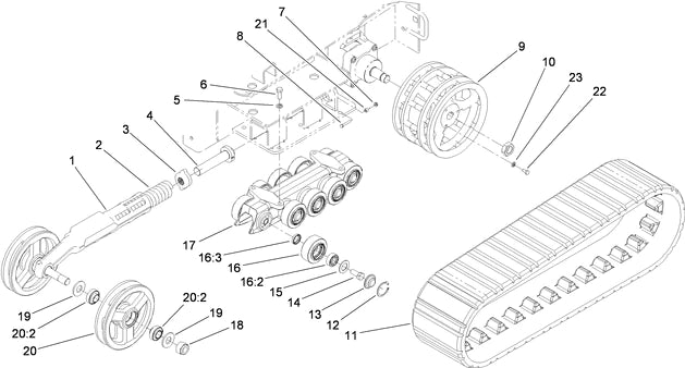 427 wide track tensioner wheel