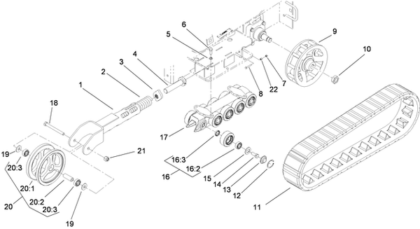 toro dingo 525 tensioner wheel