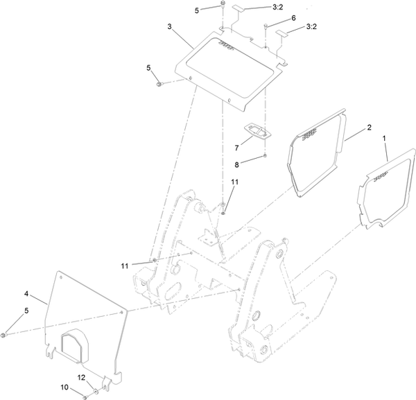 Toro Dingo 1000 Side Screen and Covers