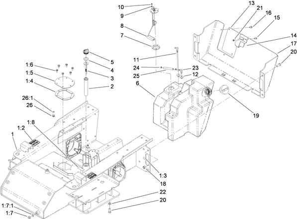 toro dingo 525 fuel tank and gas cap