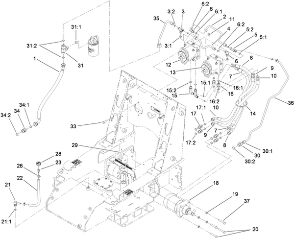 hydraulic motors and drive pumps for toro dingo 525 wide track model 22324 year 2010