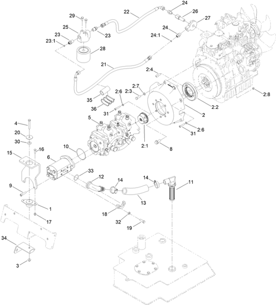 toro dingo 1000 hydraulic pump diagram