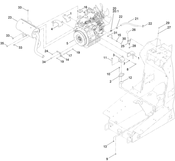 toro dingo tx 1000 narrow muffler parts