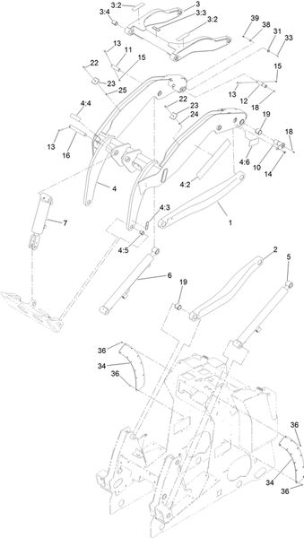toro dingo tx 1000 narrow track loader arms diagram