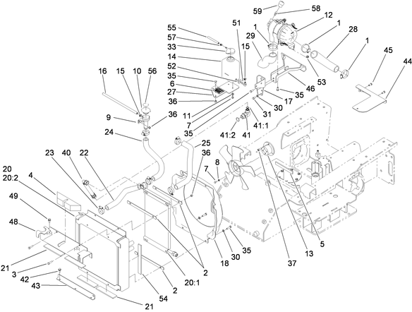 toro dingo 525 model 22324 and 22323 radiator, oil cooler and air canister for 2009