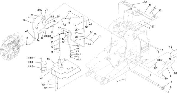 toro 1000 hydraulic tank and fuel parts