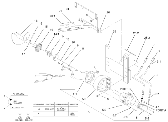 toro trencher attachment model 22447 repair parts