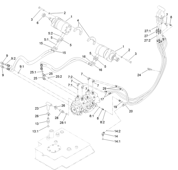 toro dingo tx 1000 wide track hydraulic motor diagram
