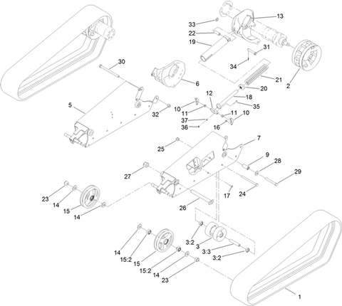 toro dingo tx 1000 wide track parts for model 22328 made in 2015
