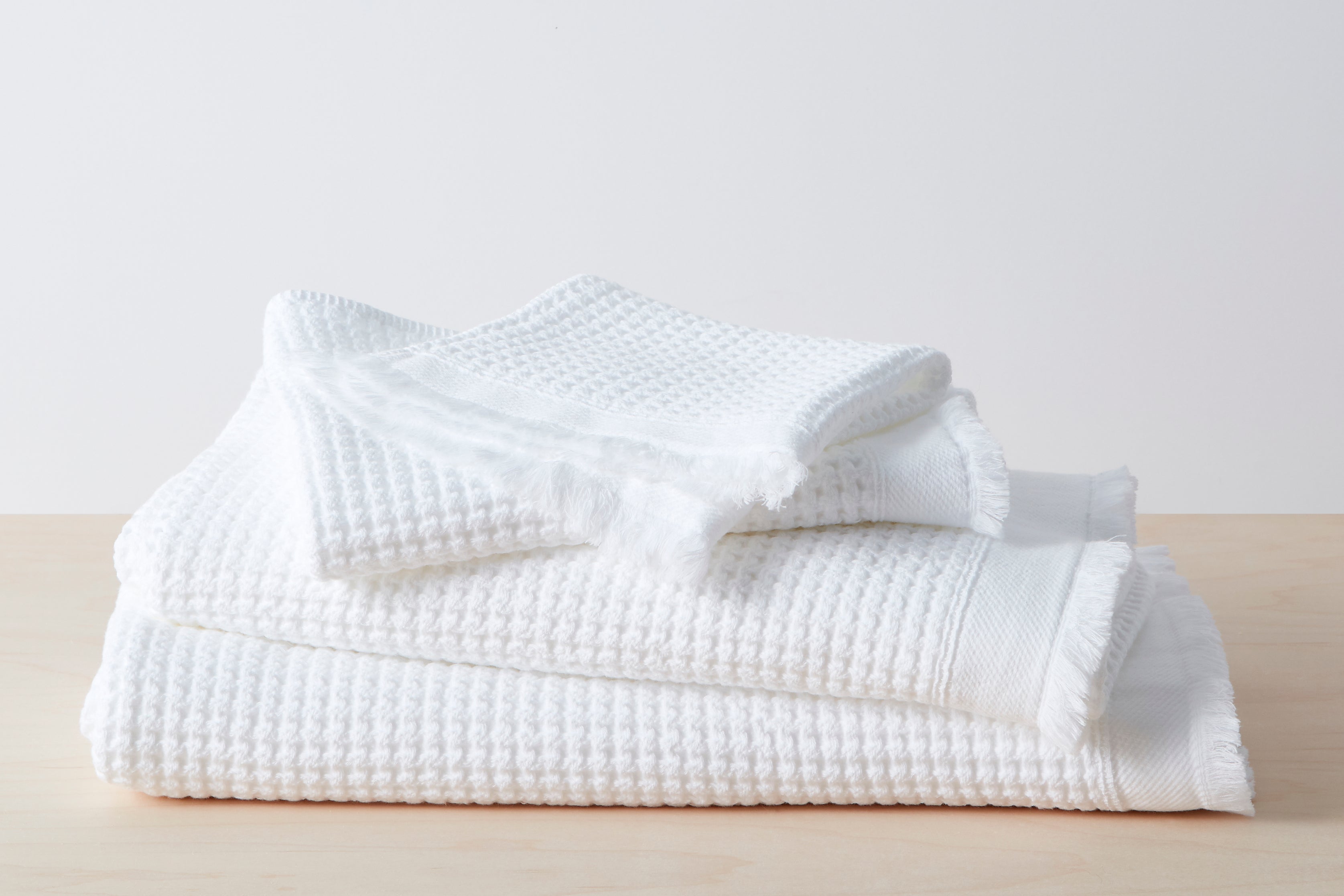 Stonewashed Waffle Towels - White | Allswell Home