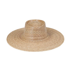 Palma wide brim straw hat natural beige boater