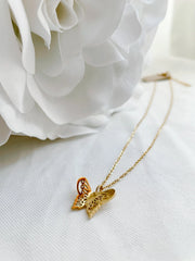 the Valerie iconic Betty gold butterfly necklace