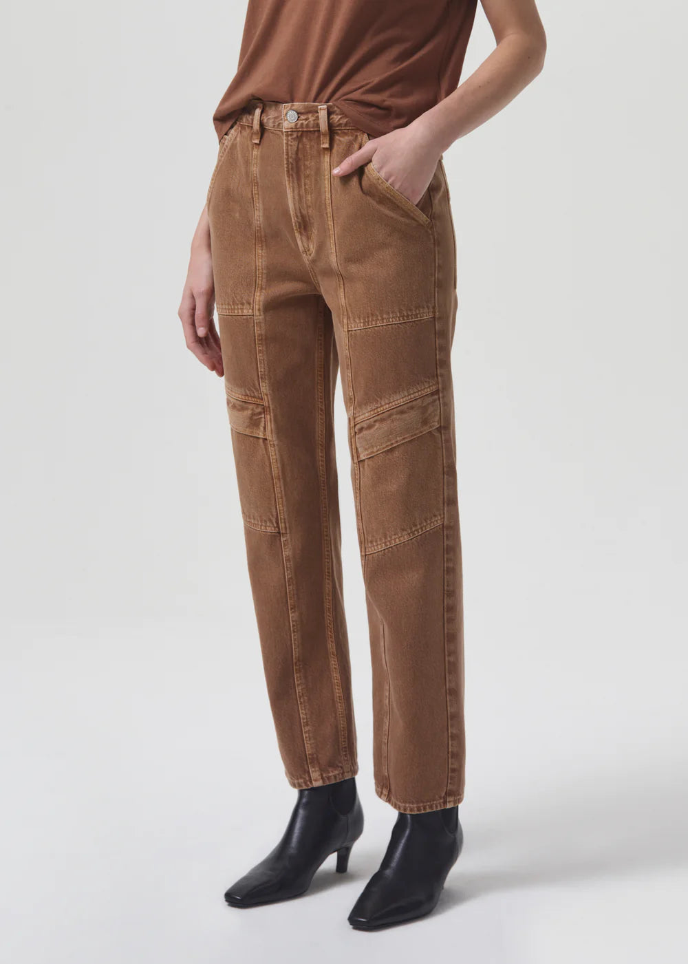 Buy Y2K STRAIGHT DRAPE BROWN PANTS for Women Online in India