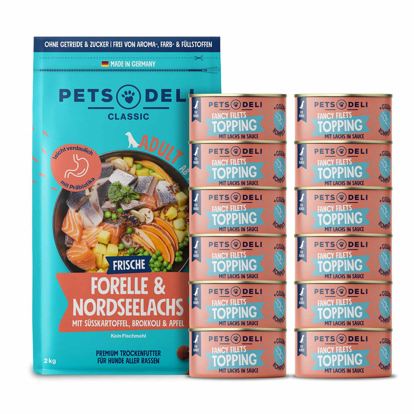 Fancy Filet Topping Lachs Probierpaket für Hunde - 2840g