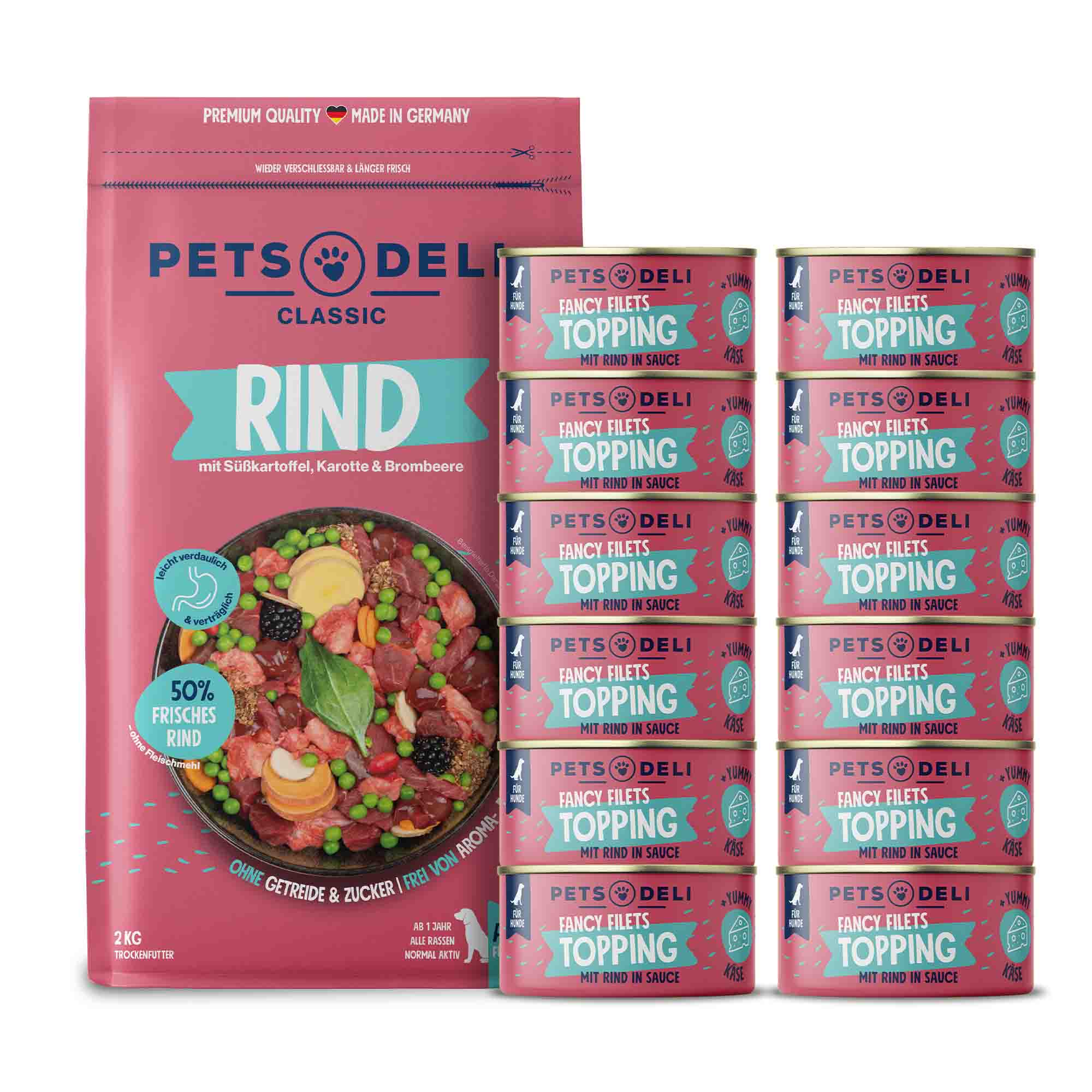 Fancy Filet Topping Rind Probierpaket für Hunde - 2840g