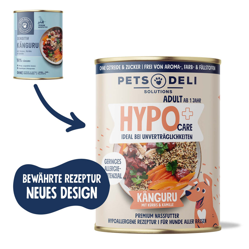 Nassfutter Känguru mit Kürbis, Quinoa und Kamille für Hunde