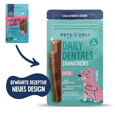 Snack Zahnsticks Lachs für Hunde