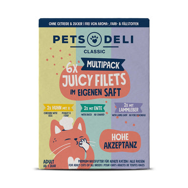 Juicy Filets Multipack Huhn mit Ei, Ente, Huhn mit Lammleber