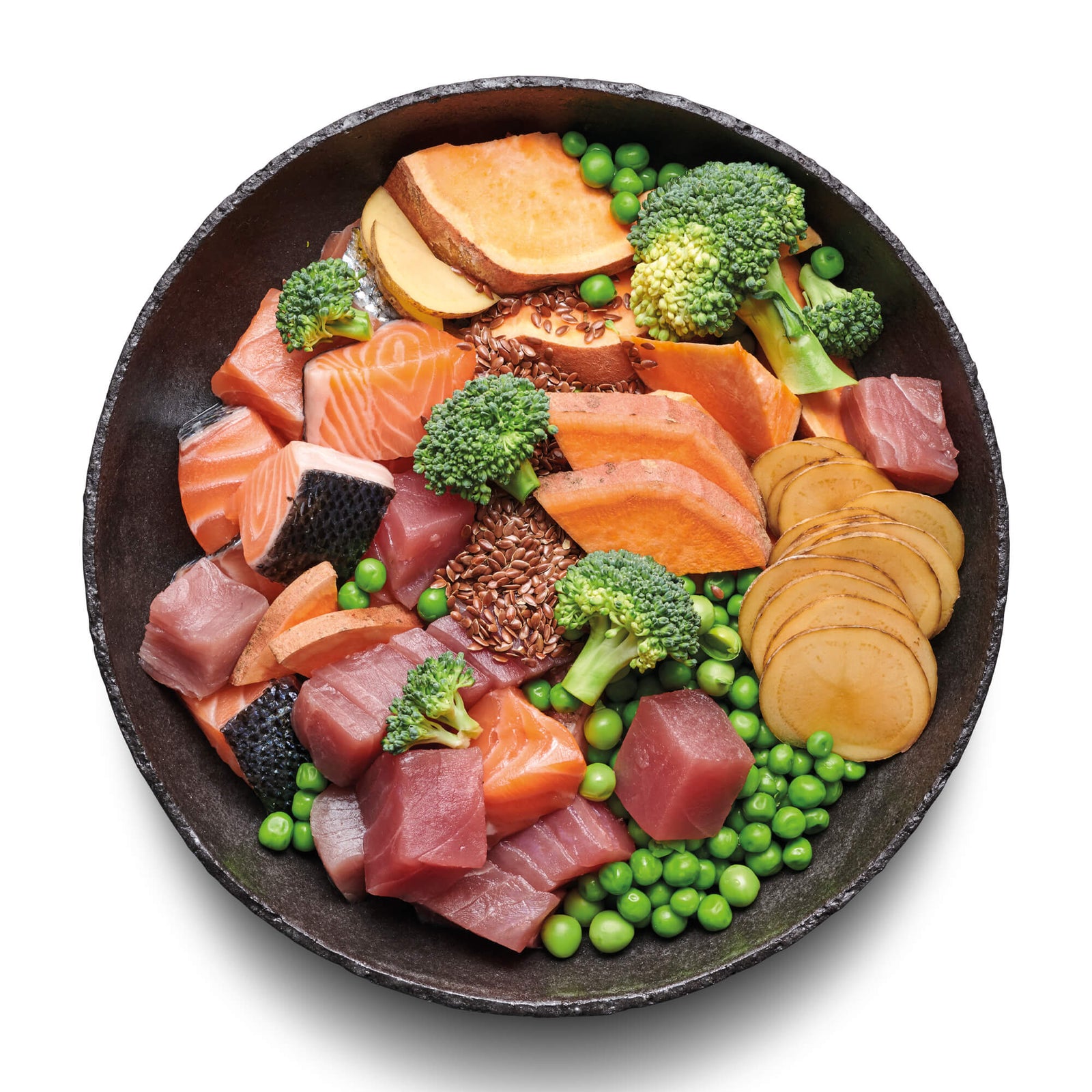 Trockenfutter Thunfisch &amp; Lachs mit Süßkartoffel und Brokkoli für Hunde