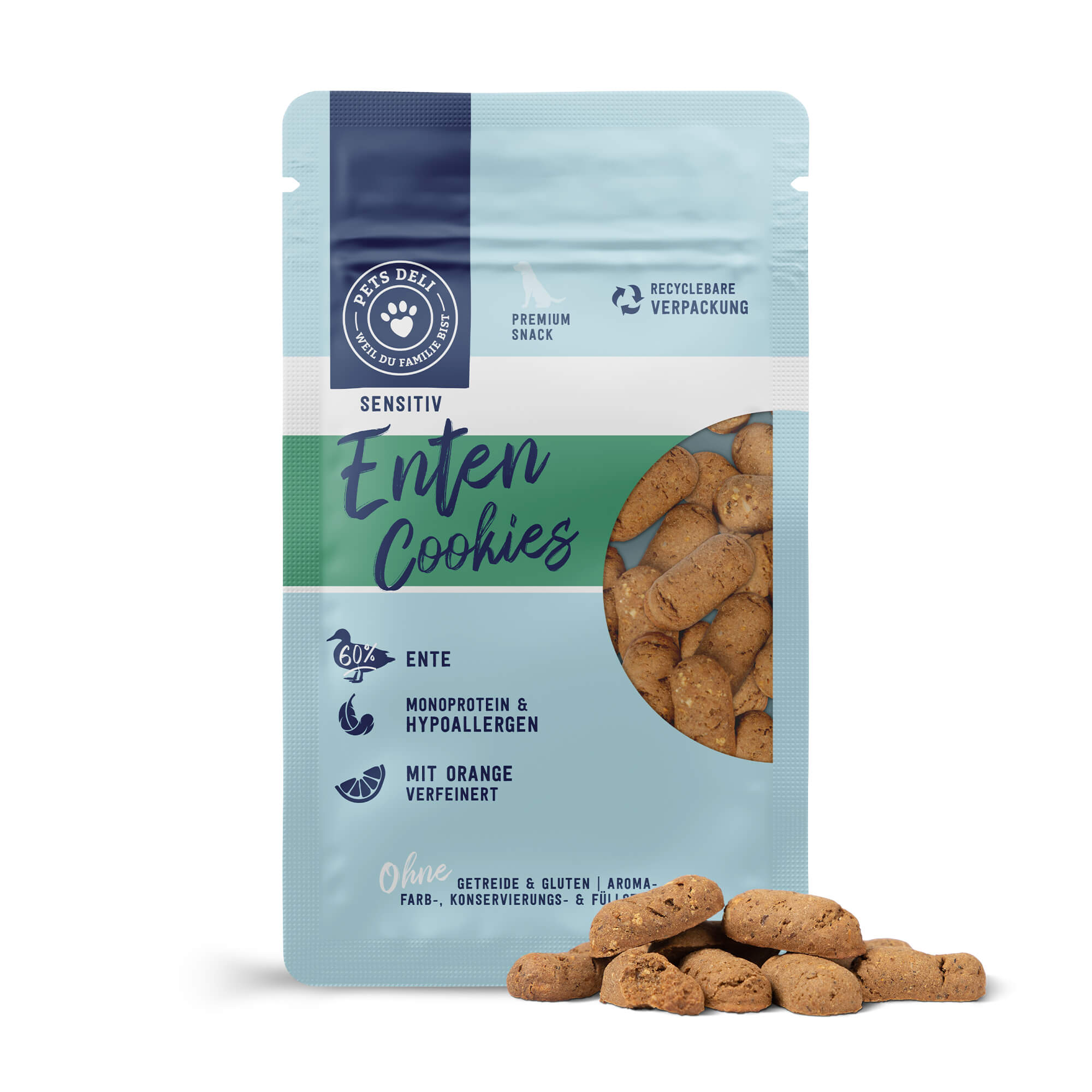 Snack Sensitiv Enten Cookies mit Orange für Hunde