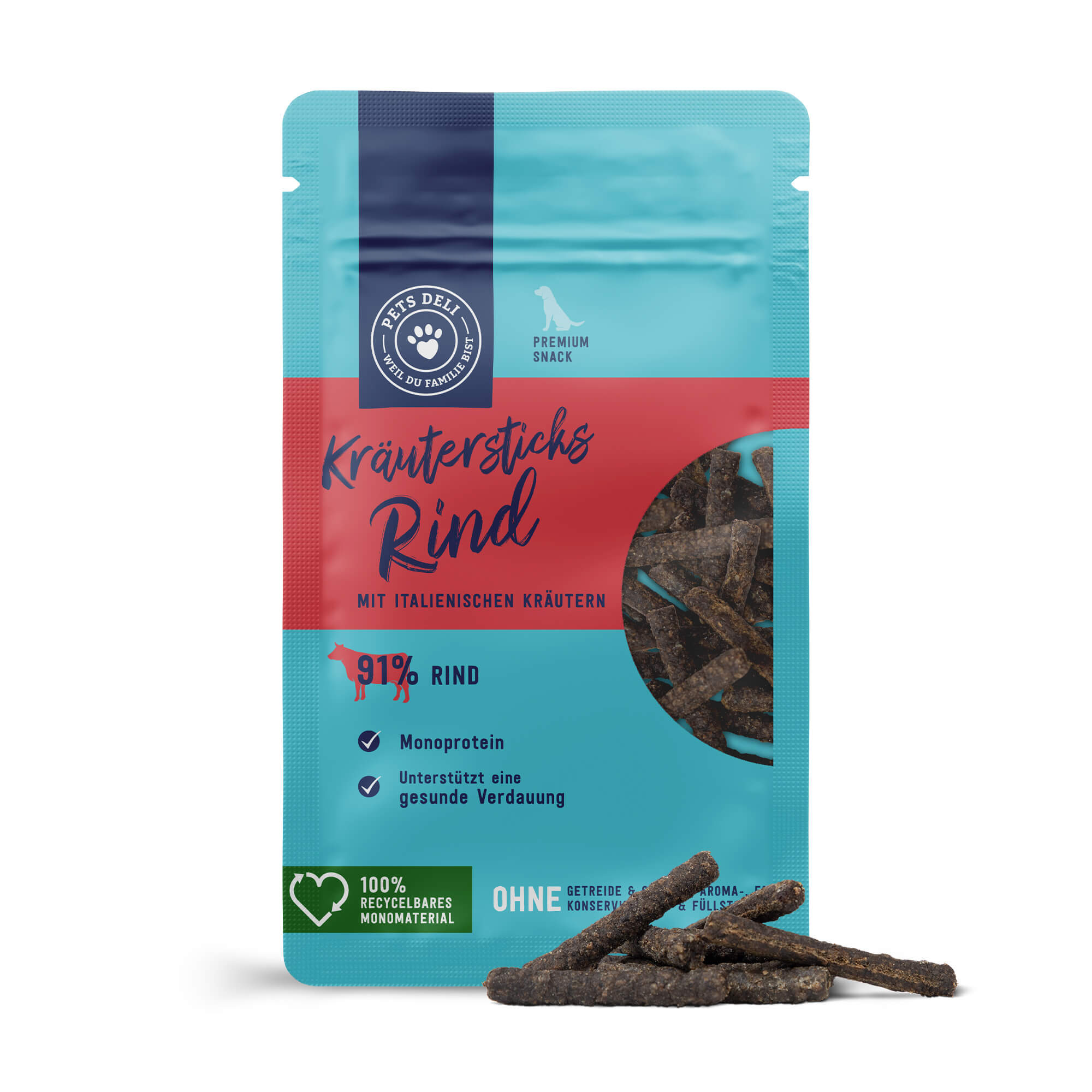 Snack Kräutersticks Rind mit Italienischen Kräutern für Hunde