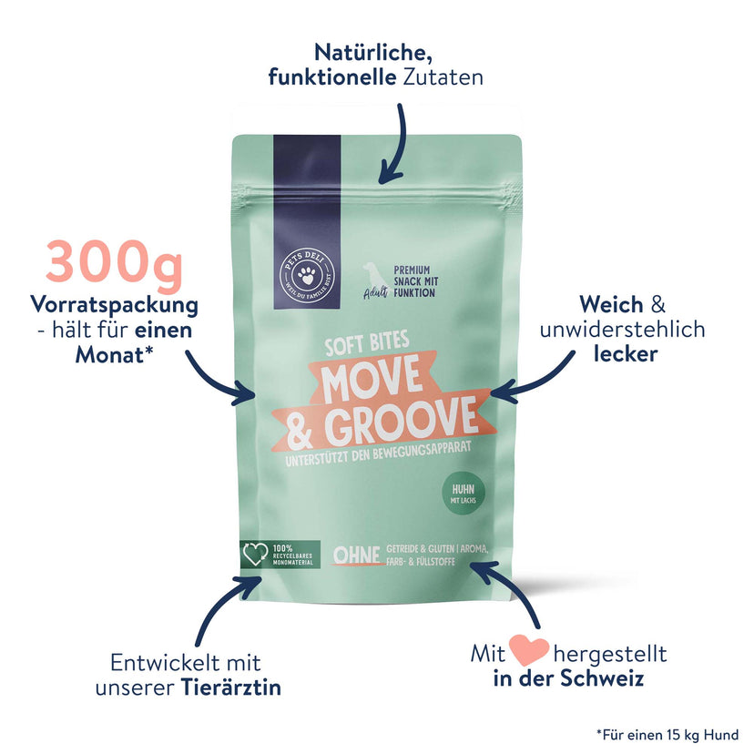 Snack Soft Bites Move & Groove für Hunde