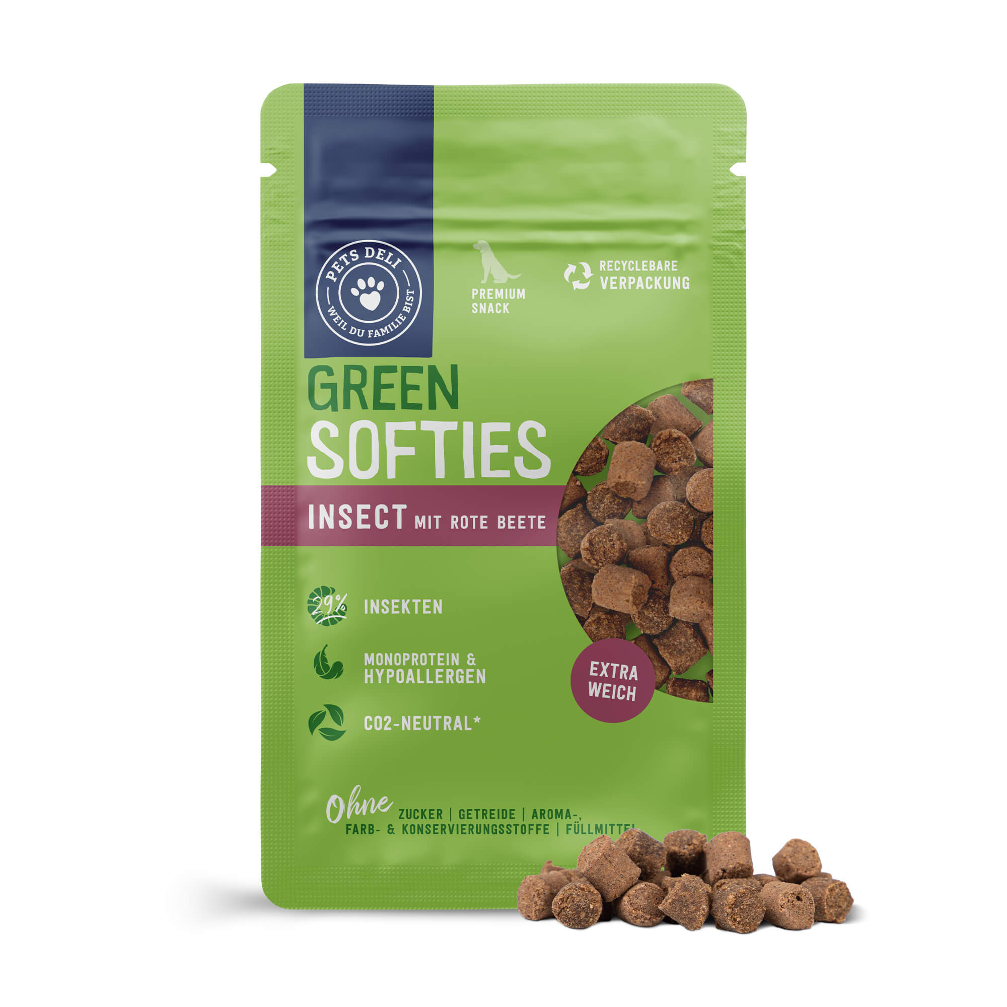 Snack Green Softies Rote Bete für Hunde - auf Insektenbasis
