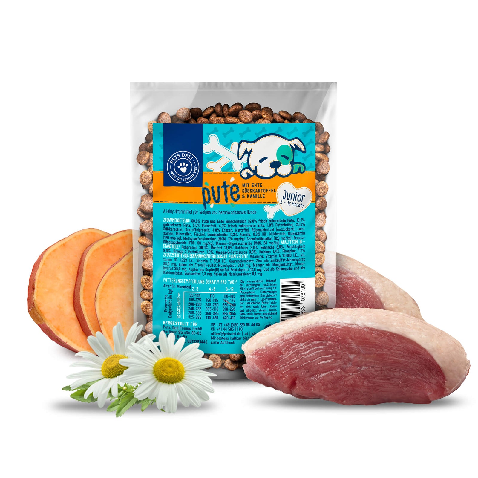 Das beste Trockenfutter für deinen Hund - PD HunD Trofu Junior 100g Pute Ingr 1600x