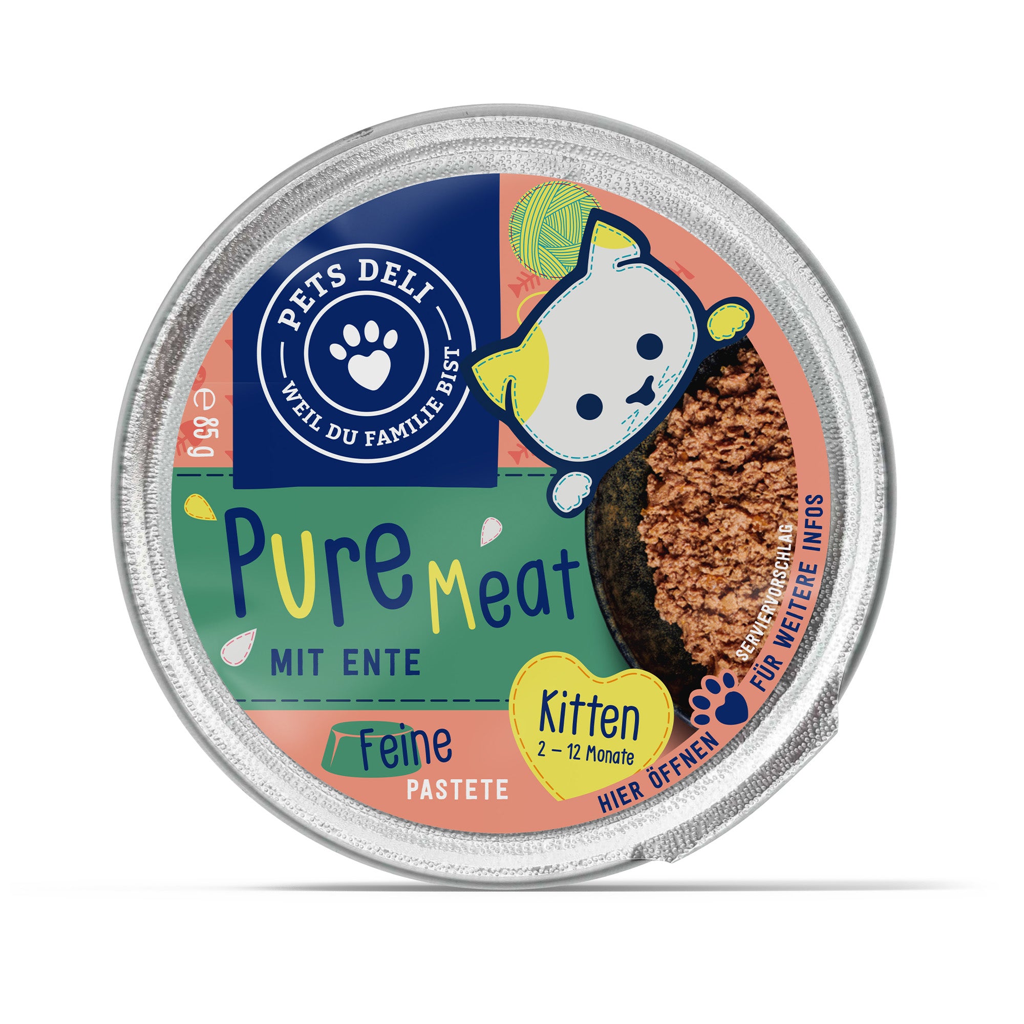 Nassfutter Pure Meat Ente für Kitten und Jungkatzen - PD Katze Nafu Kitten Puremeat Ente 01 3840x