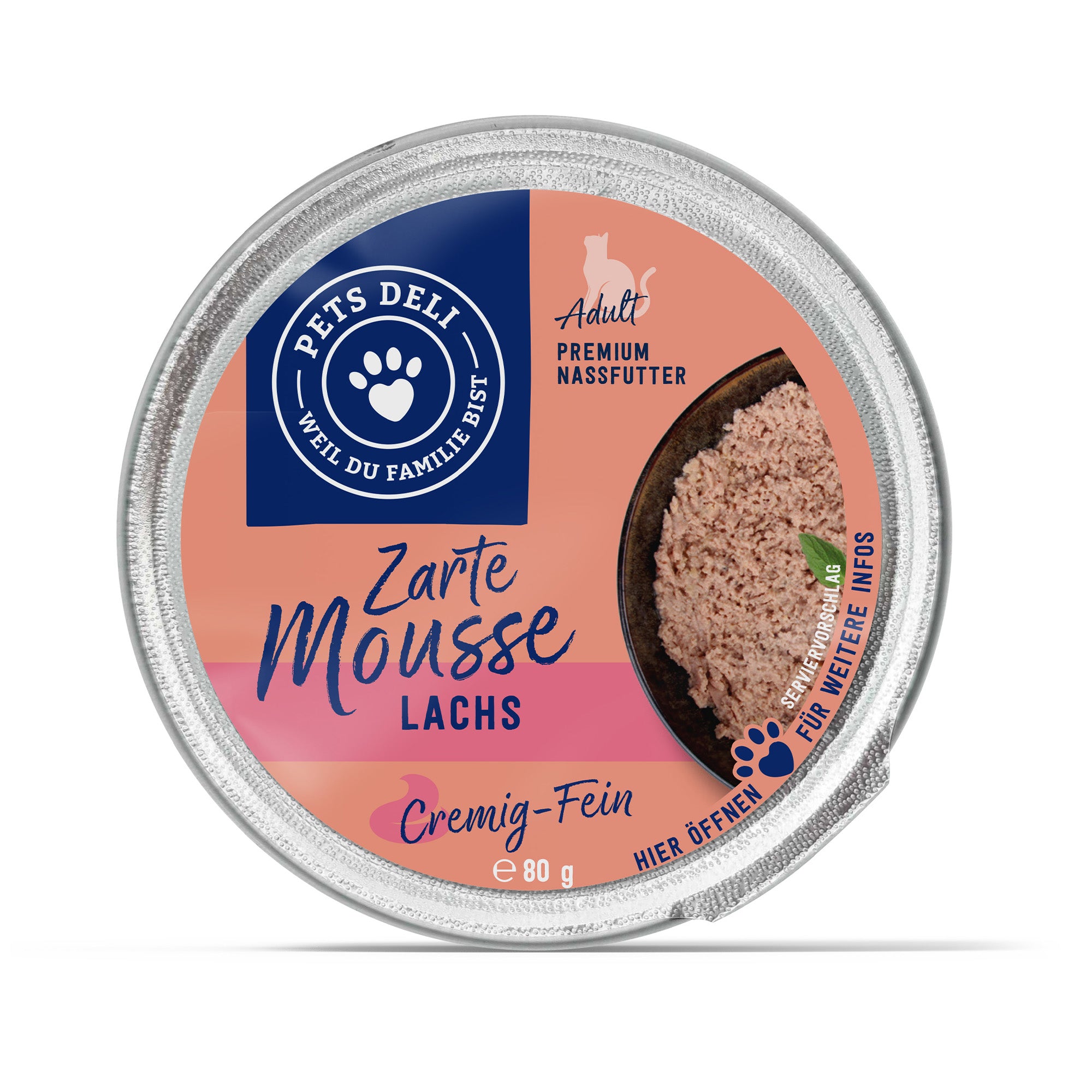 Nassfutter Mousse Lachs für Katzen